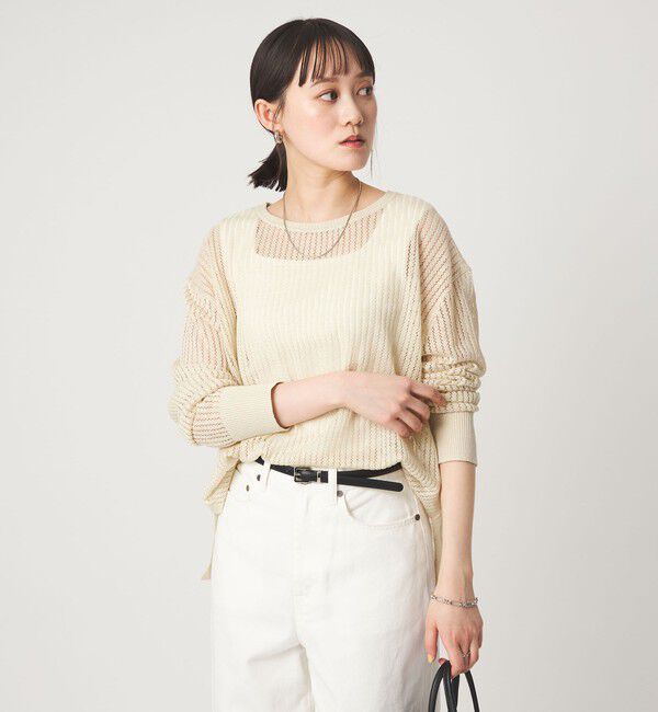 UNITED ARROWS green label relaxing「フレンチリネン メッシュ プルオーバー ニット」|ニット・セーター|