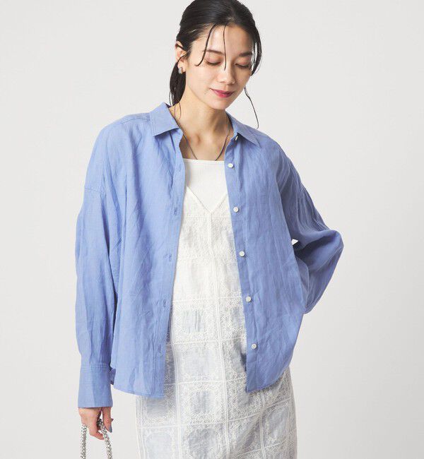 UNITED ARROWS green label relaxing「【結論シリーズ】リネンバランスシャツ［size SHORTあり］」|シャツ・ブラウス|