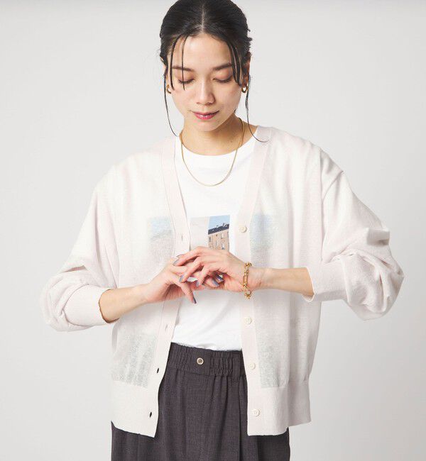 UNITED ARROWS green label relaxing「【結論シリーズ】ビューティーネック2WAYカーデ ウォッシャブル」|カーディガン|NATURAL