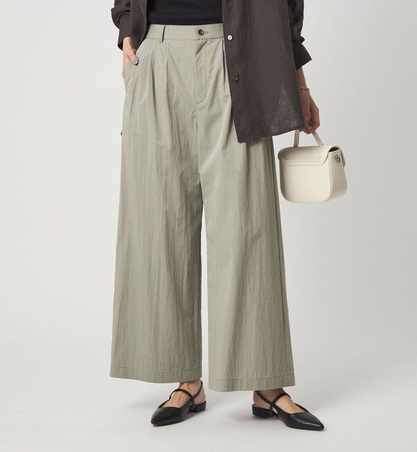 UNITED ARROWS green label relaxing「［size SHORTあり］グロッシー ワイド パンツ」|その他|OLIVE