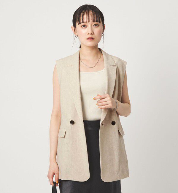 UNITED ARROWS green label relaxing「ラスティック ツイル ジレ マシンウォッシャブル ストレッチ UVカット 吸水速乾」|ベスト・ジレ|