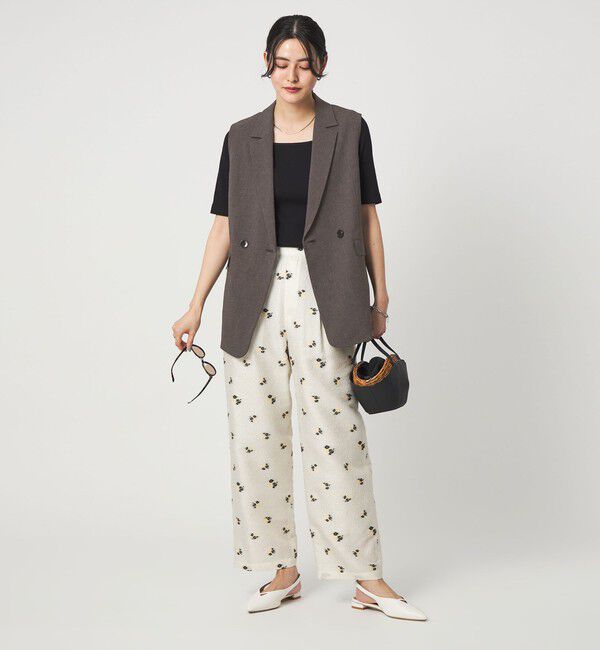 UNITED ARROWS green label relaxing「ラスティック ツイル ジレ マシンウォッシャブル ストレッチ UVカット 吸水速乾」|ベスト・ジレ|