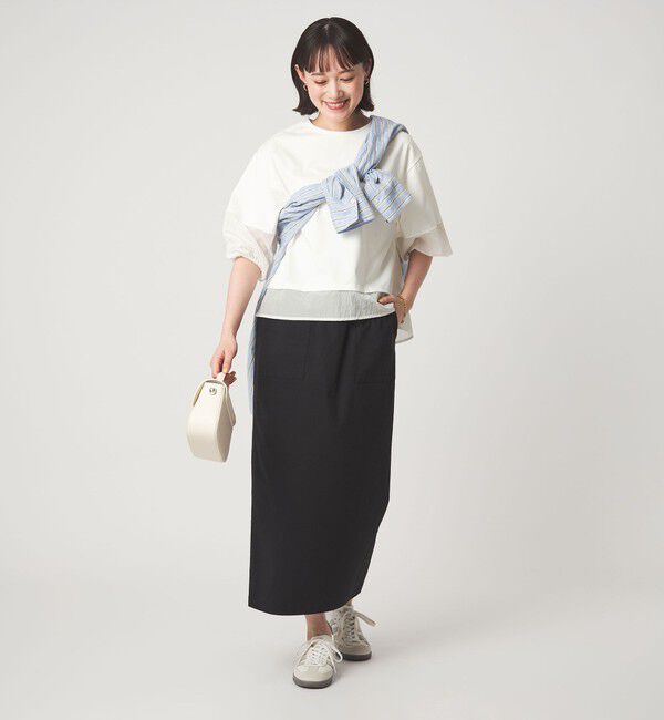 UNITED ARROWS green label relaxing「タフタ ドッキング ボリュームスリーブ プルオーバー」|Tシャツ・カットソー|