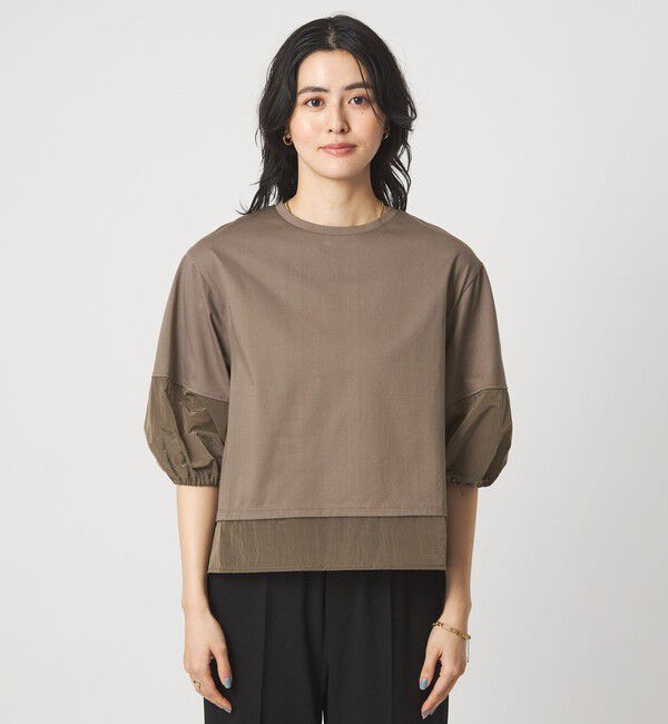 UNITED ARROWS green label relaxing「タフタ ドッキング ボリュームスリーブ プルオーバー」|Tシャツ・カットソー|