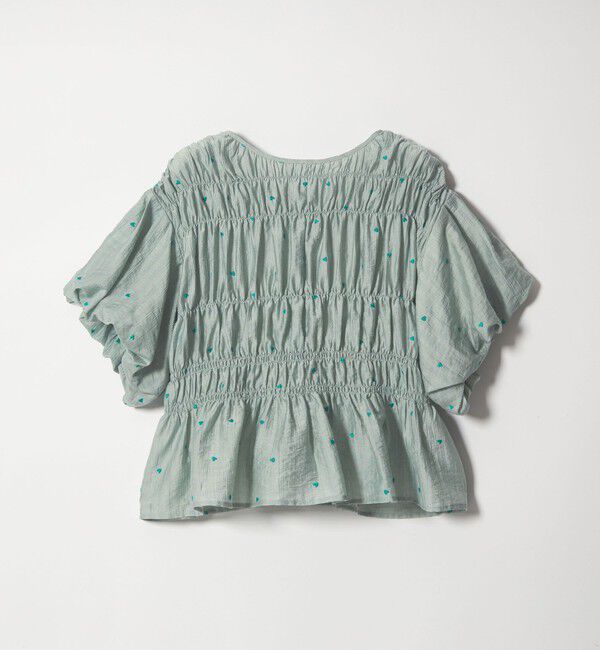 EMMEL REFINES「＜EMMEL REFINES＞EM ハートシシュウ シャーリング ブラウス」|シャツ・ブラウス|LIME