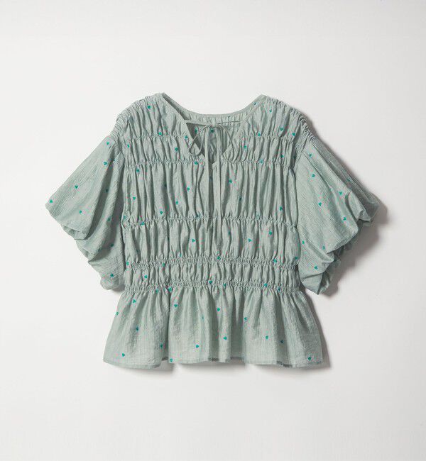 EMMEL REFINES「＜EMMEL REFINES＞EM ハートシシュウ シャーリング ブラウス」|シャツ・ブラウス|