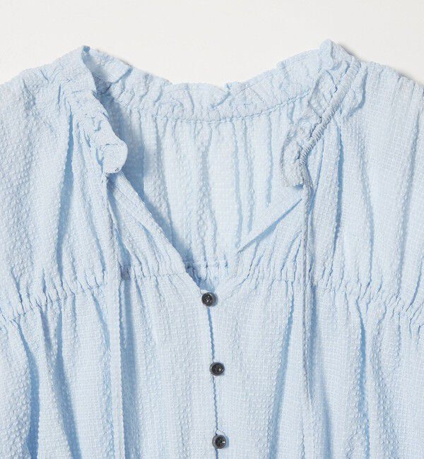 EMMEL REFINES「＜EMMEL REFINES＞EM フリルエリ シャーリング ブラウス」|シャツ・ブラウス|