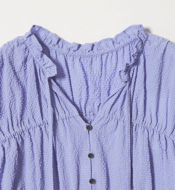 EMMEL REFINES「＜EMMEL REFINES＞EM フリルエリ シャーリング ブラウス」|シャツ・ブラウス|