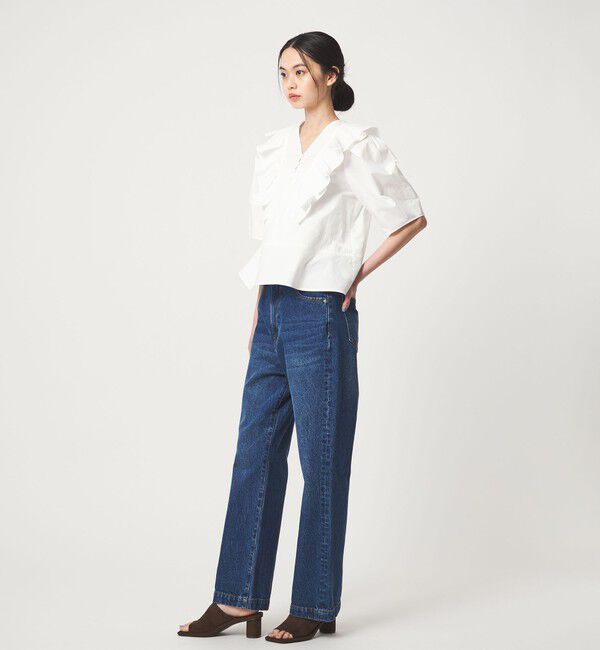 EMMEL REFINES「＜EMMEL REFINES＞EM タックフリル 5スリーブ ブラウス」|シャツ・ブラウス|