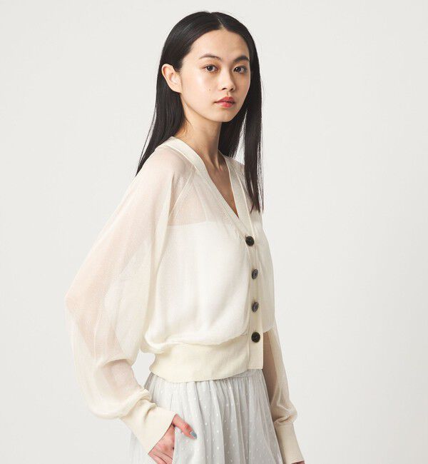 EMMEL REFINES「＜EMMEL REFINES＞EM HW ラメシアー カーディガン」|カーディガン|OFF WHITE