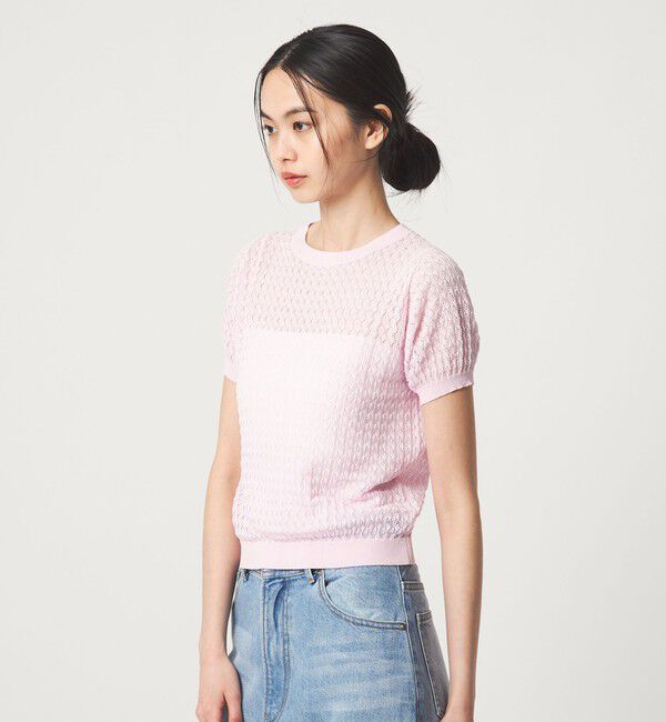 EMMEL REFINES「＜EMMEL REFINES＞EM HW スカシアミ ショートスリーブ ニット」|ニット・セーター|