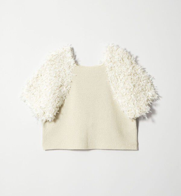 EMMEL REFINES「＜EMMEL REFINES＞EM HW テープヤーン ショートスリーブ ニット」|ニット・セーター|BEIGE