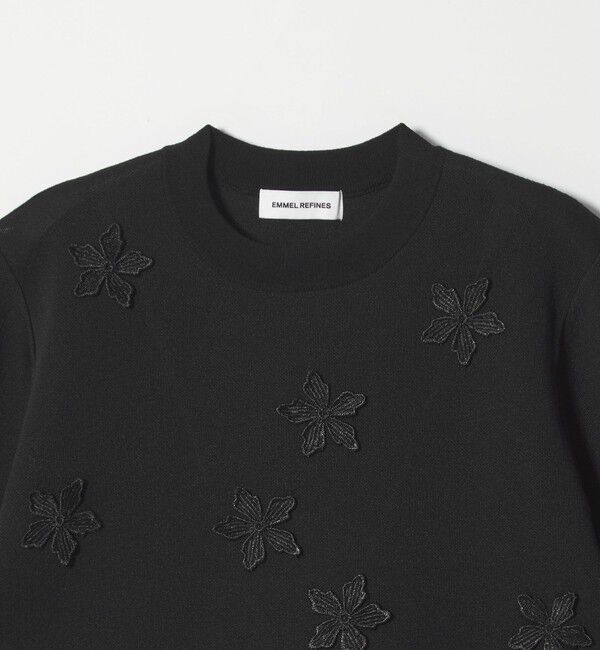 EMMEL REFINES「＜EMMEL REFINES＞EM HW フラワーモチーフ ショートスリーブ ニット」|ニット・セーター|