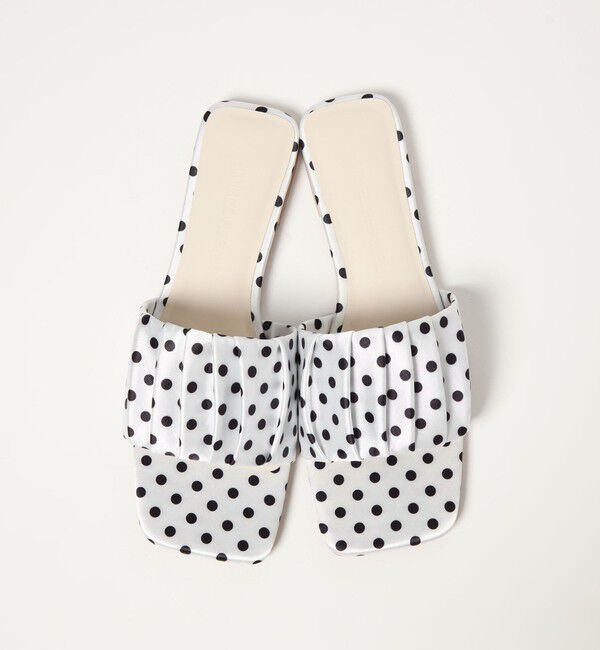 EMMEL REFINES「＜EMMEL REFINES＞EM ギャザー フラット サンダル」|サンダル|WHITE