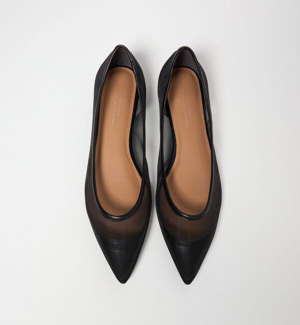 UNITED ARROWS green label relaxing「ポインテッド チュール フラットシューズ」|パンプス|BLACK