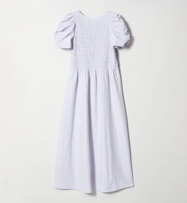 EMMEL REFINES「＜EMMEL REFINES＞EM ストライプ シャーリング フレア ワンピース」|ワンピース|LT.BLUE