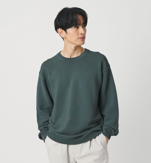 BEAUTY&YOUTH UNITED ARROWS「パール ステッチ フォルム クルーネック ニット ウォシャブル」|ニット・セーター|