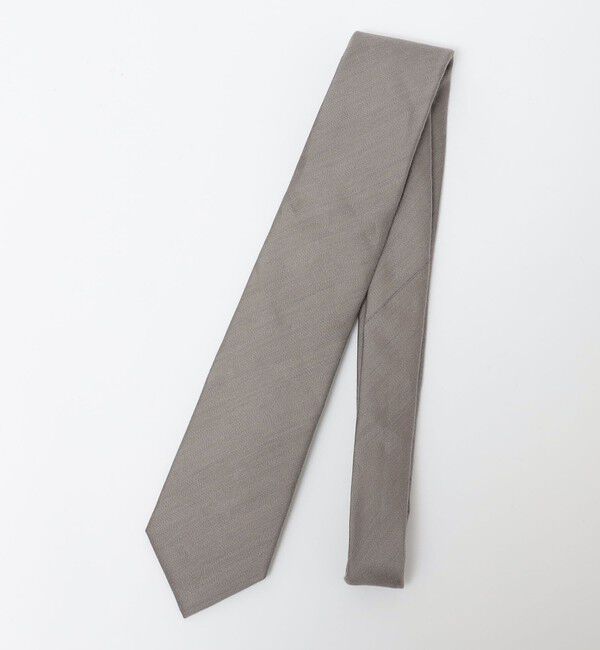 SHIPS「SHIPS: リネン シルク ソリッド ネクタイ」|ネクタイ・蝶ネクタイ|グレー系