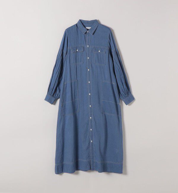 SHIPS any「SHIPS any:〈手洗い可能〉シアー デニム ポケット ロング シャツ ワンピース」|ワンピース|
