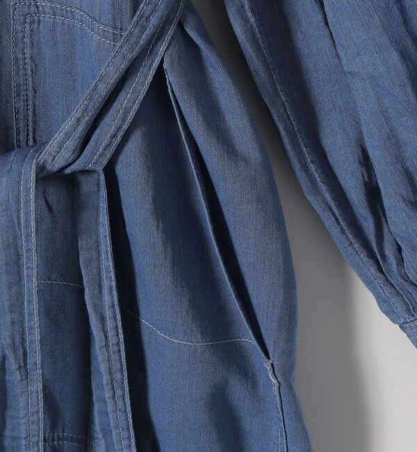 SHIPS any「SHIPS any:〈手洗い可能〉シアー デニム ポケット ロング シャツ ワンピース」|ワンピース|