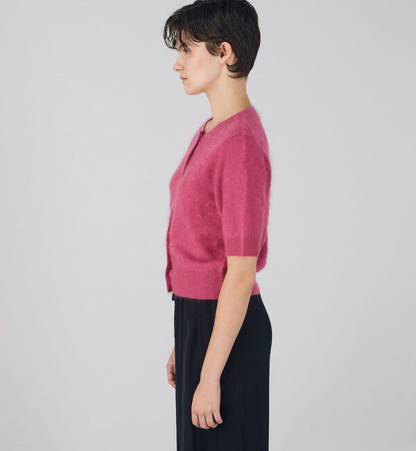 DES PRES「ピュアカシミヤファー ハーフスリーブカーディガン」|カーディガン|