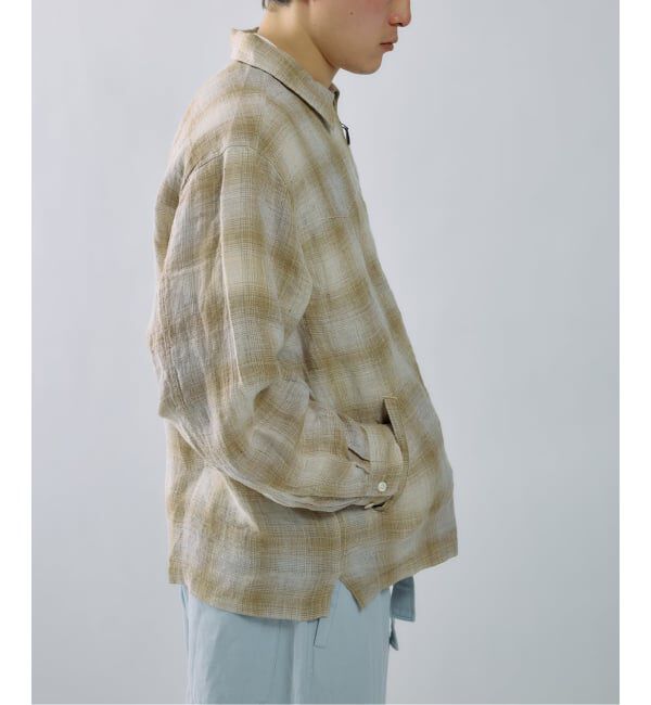 J.S.Homestead「《予約》Stead / リネン オンブレ ジップ シャツ」|シャツ・ブラウス|