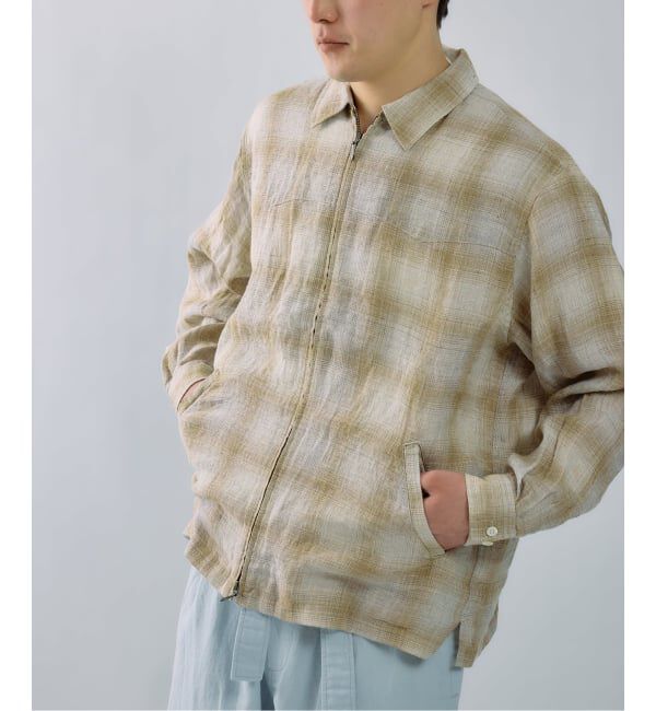 J.S.Homestead「《予約》Stead / リネン オンブレ ジップ シャツ」|シャツ・ブラウス|
