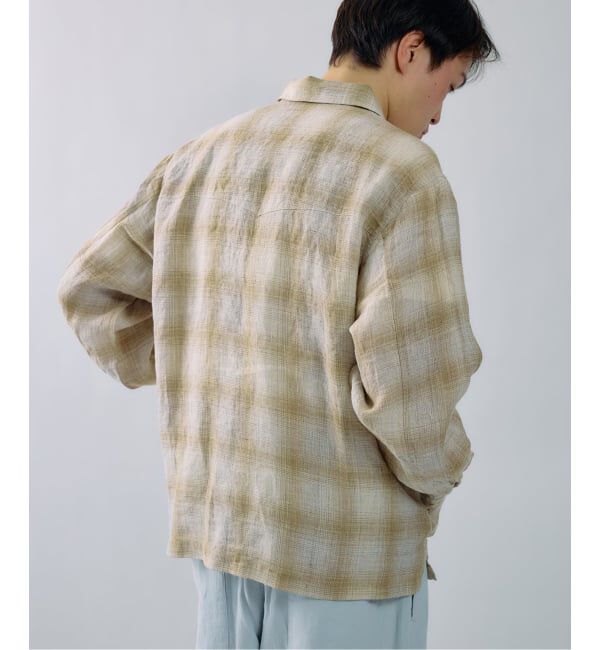 J.S.Homestead「《予約》Stead / リネン オンブレ ジップ シャツ」|シャツ・ブラウス|