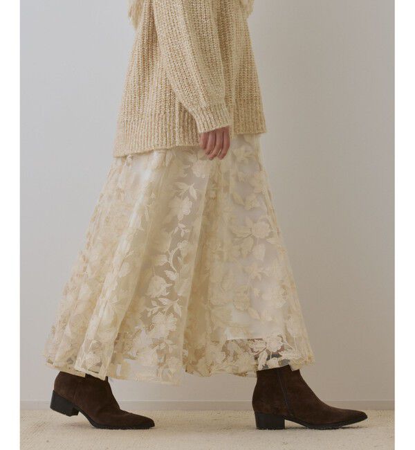 GRACE CONTINENTAL「エンブロイダリーフレアスカート」|スカート|