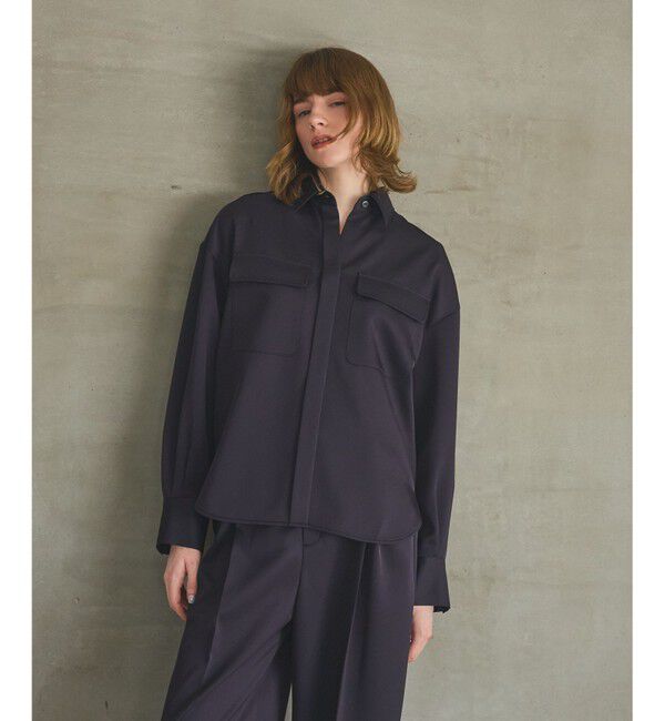 Grace Class「トリアセカルゼシャツ」|シャツ・ブラウス|ネイビー