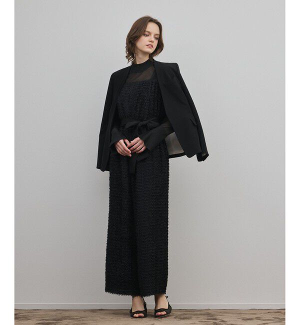 GRACE CONTINENTAL「カットジャガードサロペット」|オールインワン|