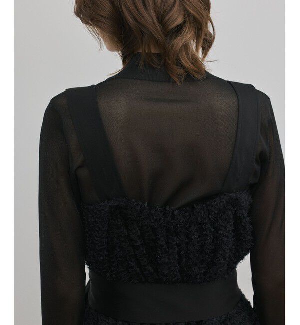 GRACE CONTINENTAL「カットジャガードサロペット」|オールインワン|