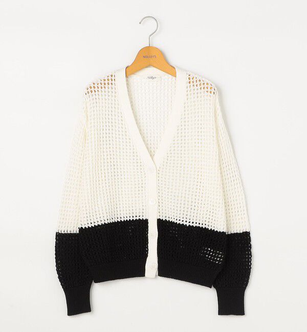 NOLLEY'S「《手洗い可能》テープメッシュ編Vネックカーディガン」|カーディガン|