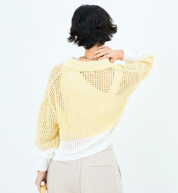 NOLLEY'S「《手洗い可能》テープメッシュ編ポロプルオーバー」|ニット・セーター|