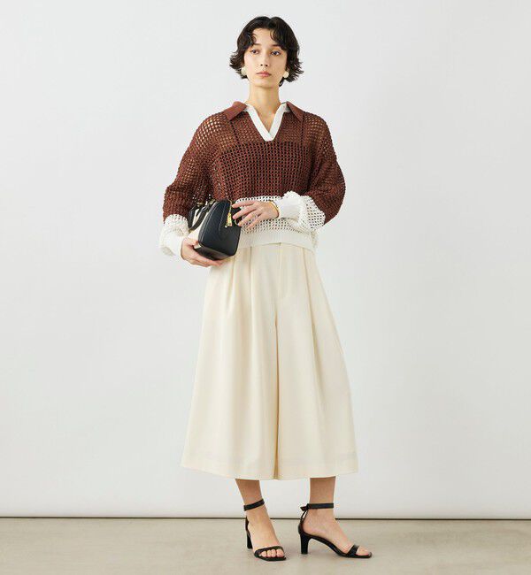 NOLLEY'S「《手洗い可能》テープメッシュ編ポロプルオーバー」|ニット・セーター|