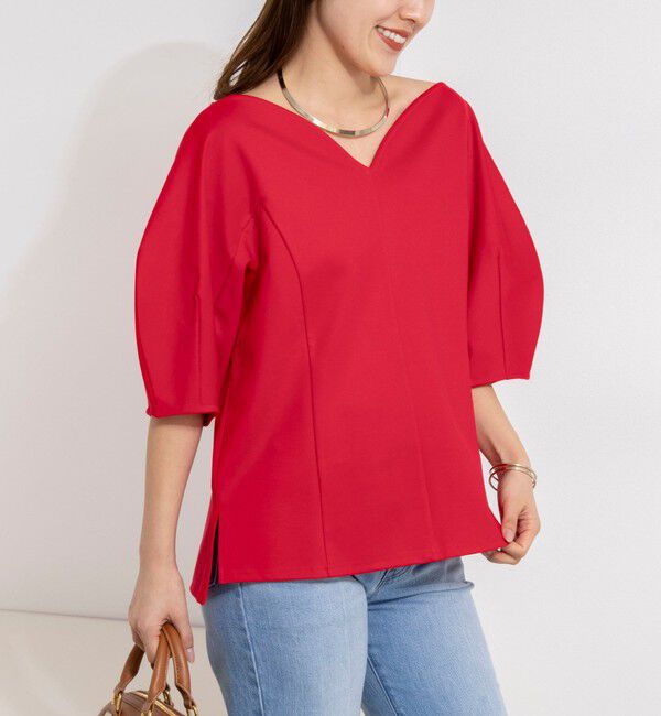 NOLLEY'S「【WEB限定】ウォッシャブルハートネックカットソー」|Tシャツ・カットソー|