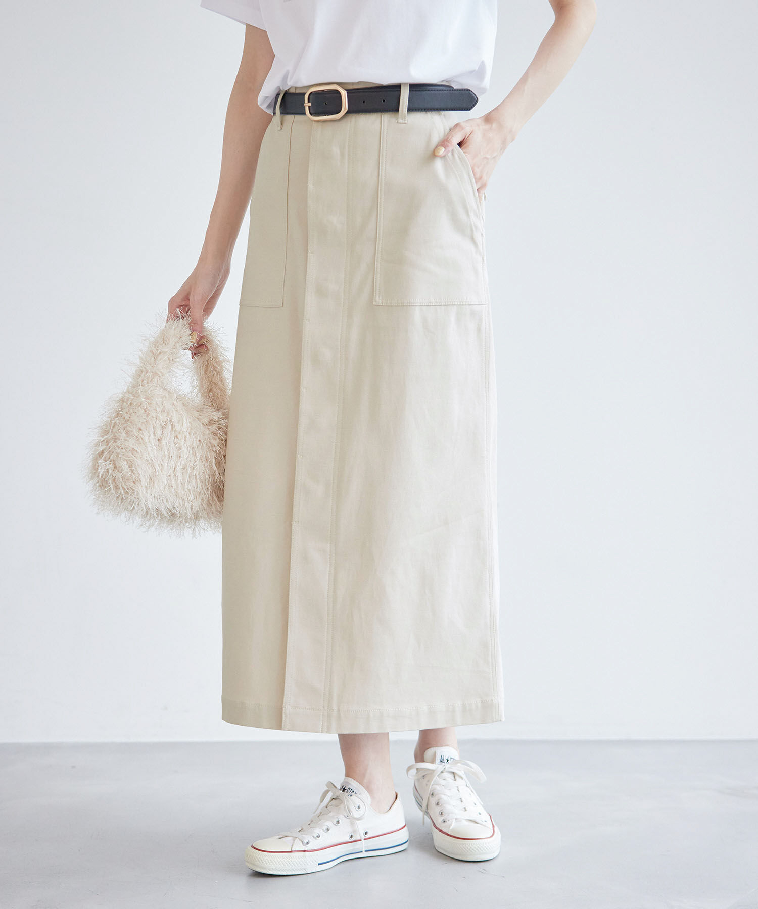 Rope&rsquo;Picnic「ミリタリーベイカースカート/防汚加工」|スカート|ベージュ(27)