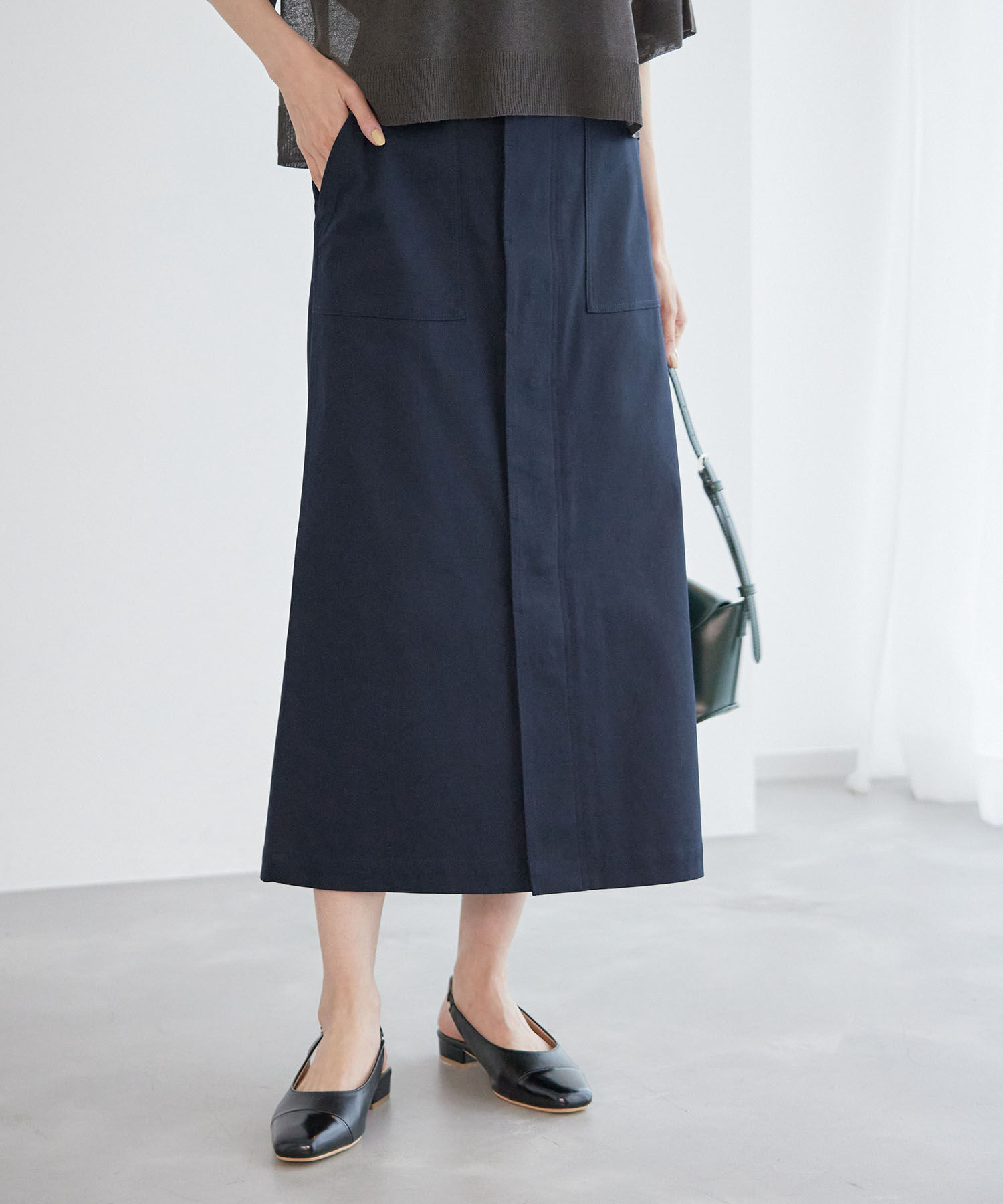 Rope&rsquo;Picnic「ミリタリーベイカースカート/防汚加工」|スカート|ネイビー(40)