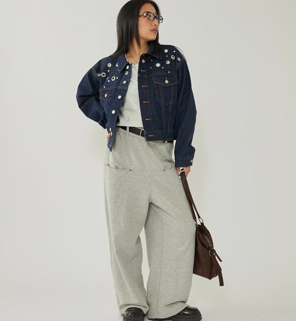  「【UNISEX/ユニセックス】アイレットデニムジャケット」|ブルゾン・スタジャン|