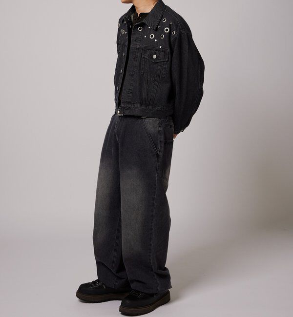  「【UNISEX/ユニセックス】アイレットデニムジャケット」|ブルゾン・スタジャン|