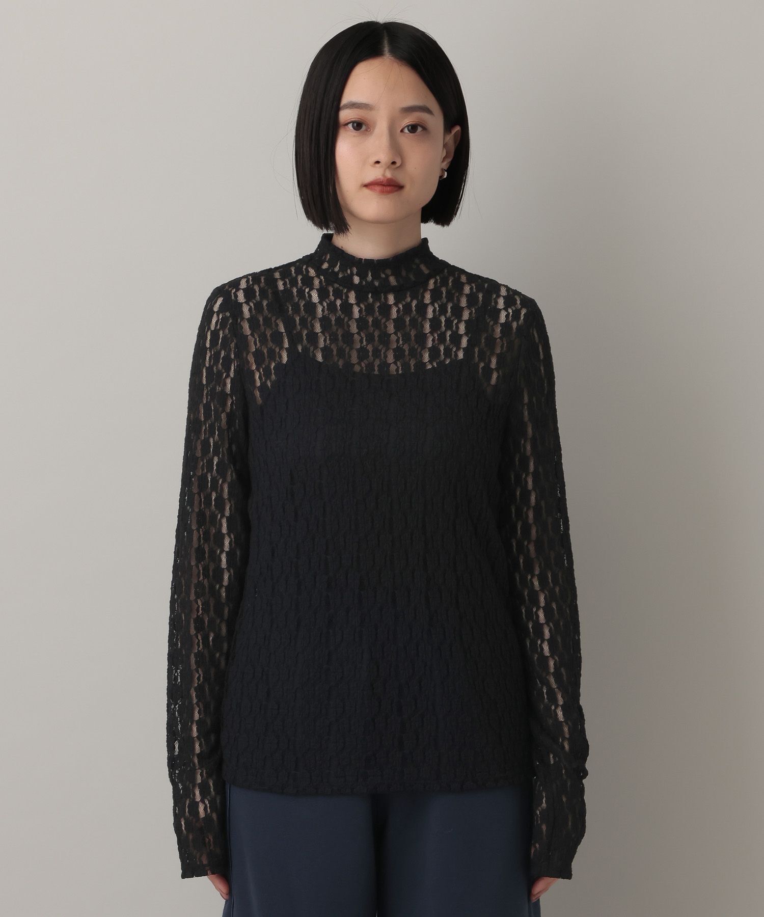 A part by 「ハイネックレースカットプルオーバー_長袖」|Tシャツ・カットソー|