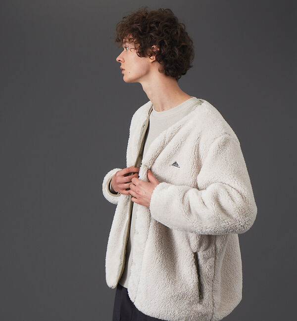 ABAHOUSE「【KELTY / ケルティ】別注 ノーカラー フリース ボア オーバーサイズ ブ」|ブルゾン・スタジャン|