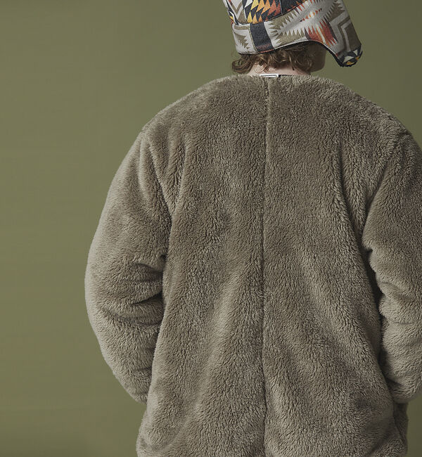 ABAHOUSE「【KELTY / ケルティ】別注 ノーカラー フリース ボア オーバーサイズ ブ」|ブルゾン・スタジャン|