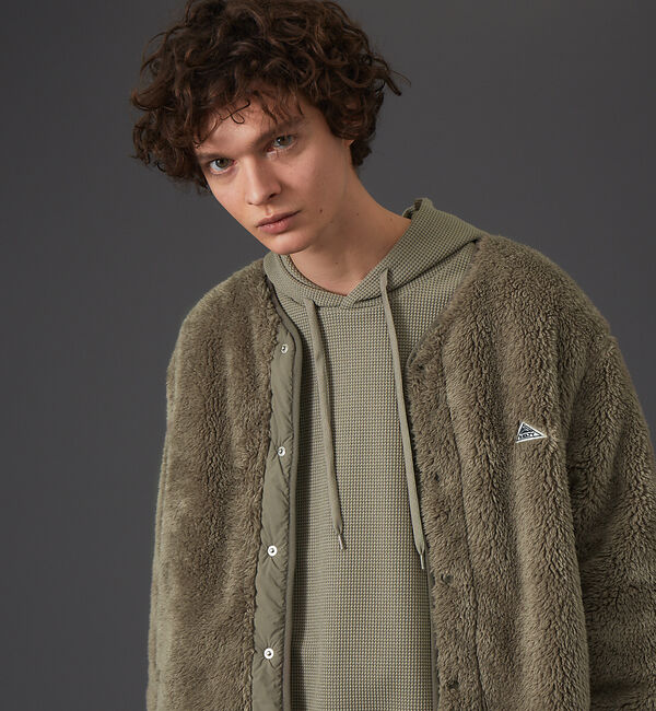 ABAHOUSE「【KELTY / ケルティ】別注 ノーカラー フリース ボア オーバーサイズ ブ」|ブルゾン・スタジャン|