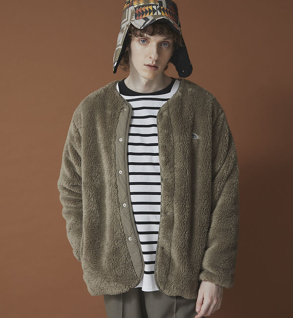 ABAHOUSE「【KELTY / ケルティ】別注 ノーカラー フリース ボア オーバーサイズ ブ」|ブルゾン・スタジャン|