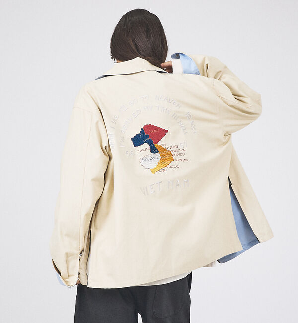 ABAHOUSE「【TAION / タイオン】NON DOWN REVERSIBLE VET BL」|ブルゾン・スタジャン|ホワイト系その他1