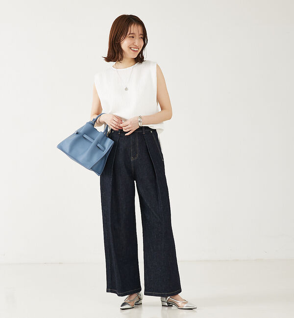 abahouse mavie「タックワイドデニム」|デニム|