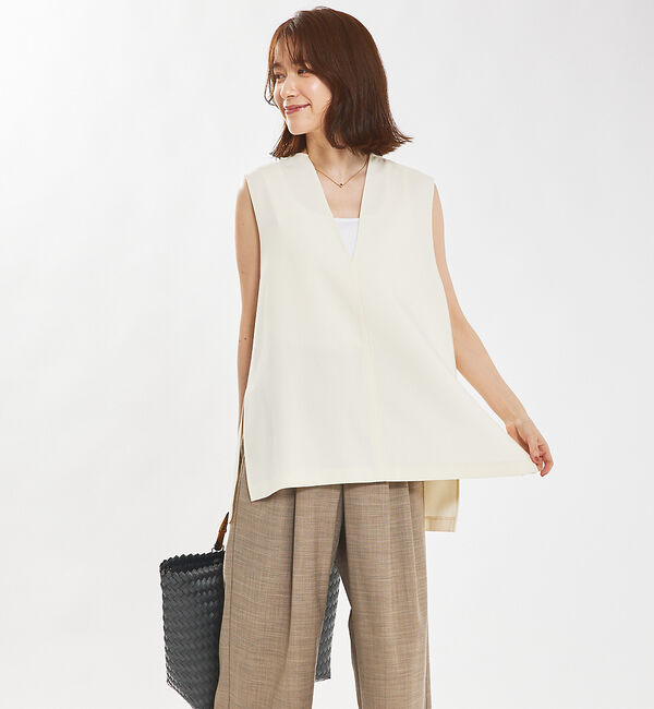 abahouse mavie「【セットアップ対応】ダブルクロスオーバーベスト」|ベスト・ジレ|