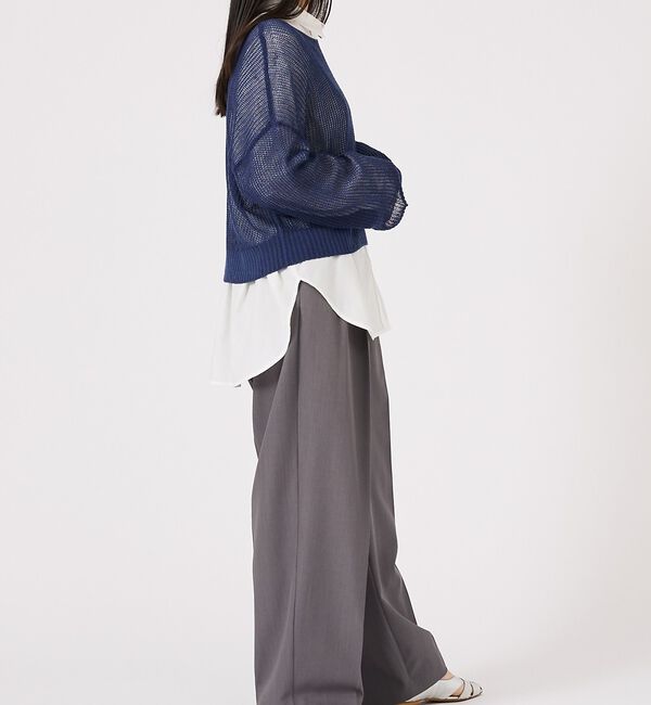 abahouse mavie「【リネンライク】シアーニットプルオーバー/春服/夏服/レイヤード/長袖【予約】」|ニット・セーター|