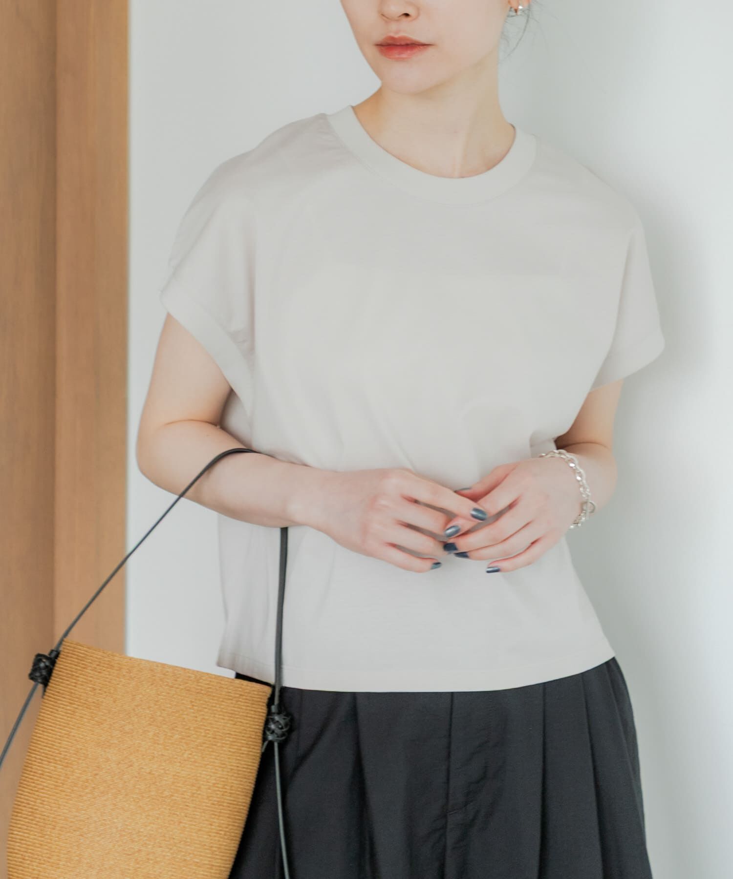 URBAN RESEARCH「スーピマコットンフレンチスリーブカットソー」|Tシャツ・カットソー|ベージュ系その他